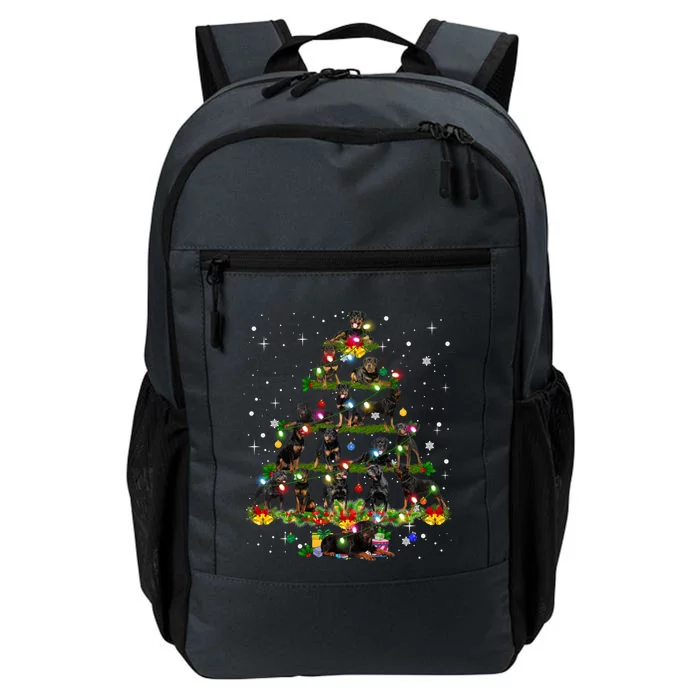 Rottweiler Christmas Tree Lights Sweater Xmas Dog Lover Funny Gift Daily Commute Backpack