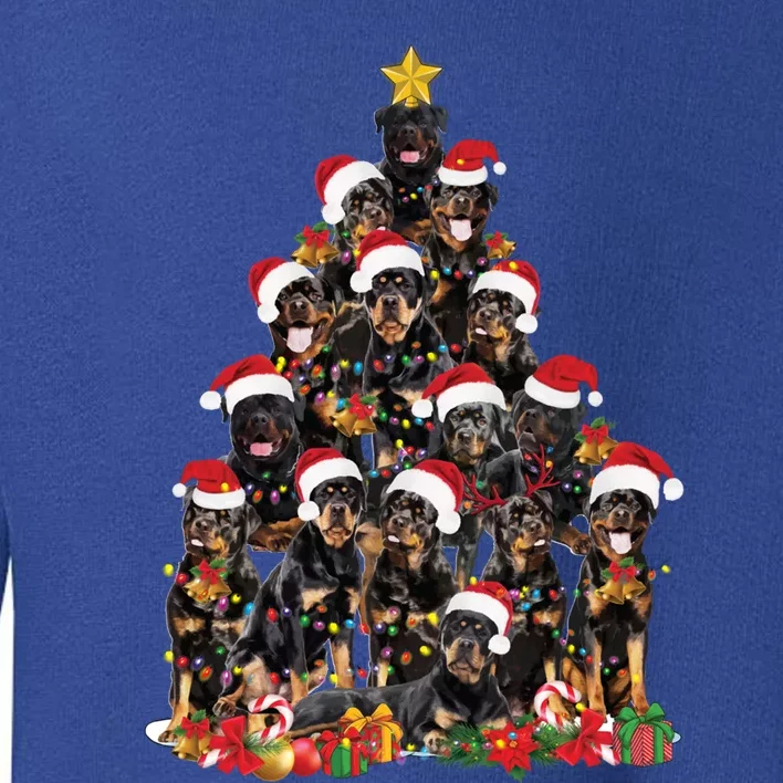 Rottweiler Christmas Tree Xmas Lights Funny Dog Dad Mom Cute Gift Toddler Sweatshirt