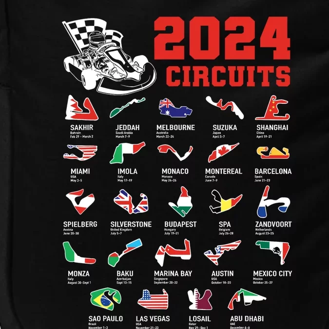 Racing Circuit Track Car Fan Race Lover 2024 Calendar Impact Tech Backpack