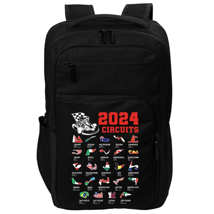 Racing Circuit Track Car Fan Race Lover 2024 Calendar Impact Tech Backpack