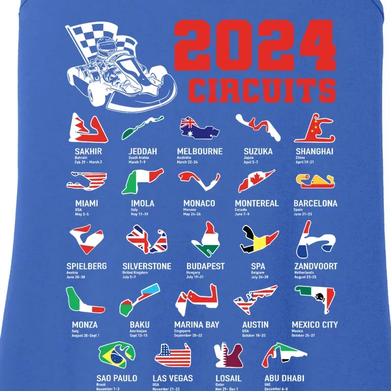 Racing Circuit Track Car Fan Race Lover 2024 Calendar Ladies Essential Tank