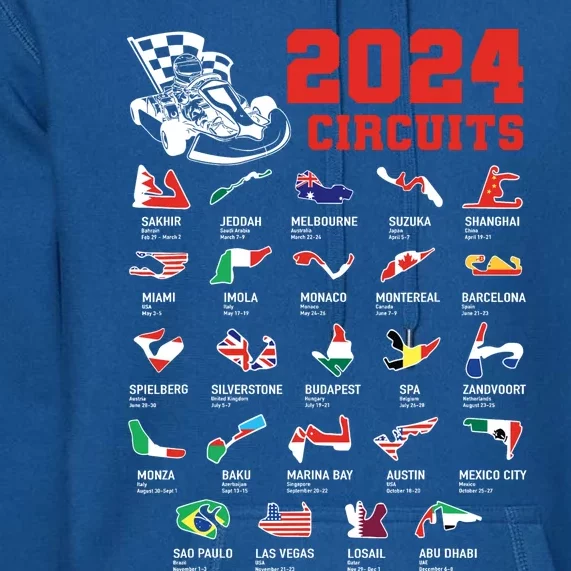 Racing Circuit Track Car Fan Race Lover 2024 Calendar Premium Hoodie