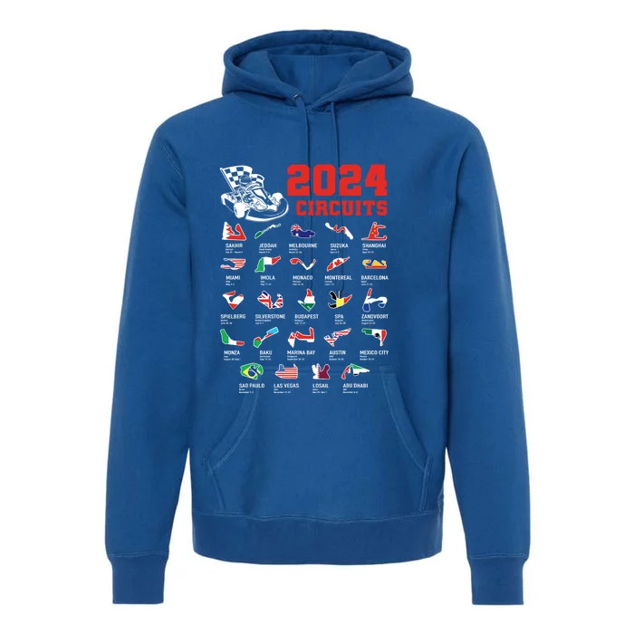 Racing Circuit Track Car Fan Race Lover 2024 Calendar Premium Hoodie