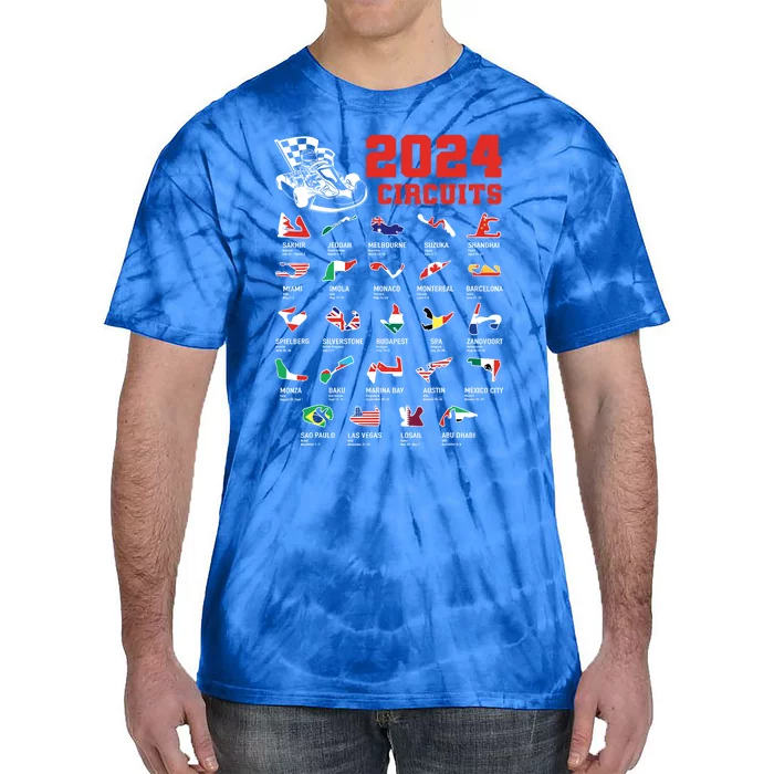 Racing Circuit Track Car Fan Race Lover 2024 Calendar Tie-Dye T-Shirt