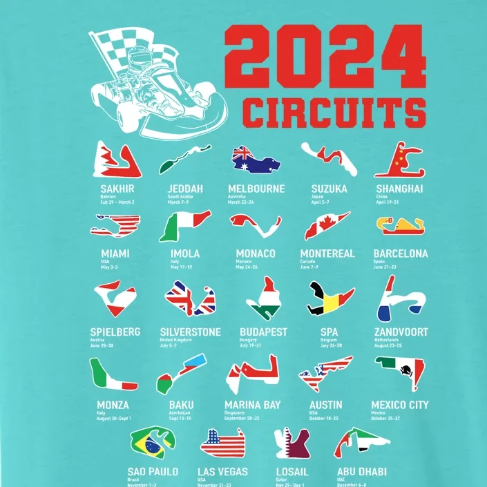 Racing Circuit Track Car Fan Race Lover 2024 Calendar ChromaSoft Performance T-Shirt