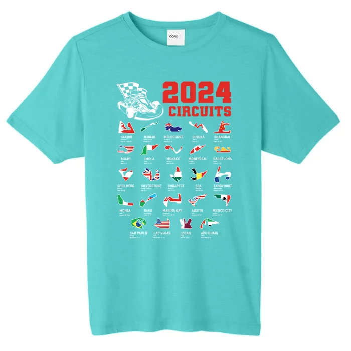 Racing Circuit Track Car Fan Race Lover 2024 Calendar ChromaSoft Performance T-Shirt