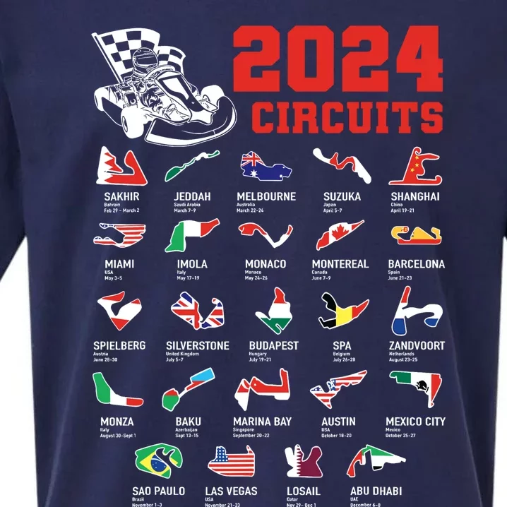 Racing Circuit Track Car Fan Race Lover 2024 Calendar Sueded Cloud Jersey T-Shirt