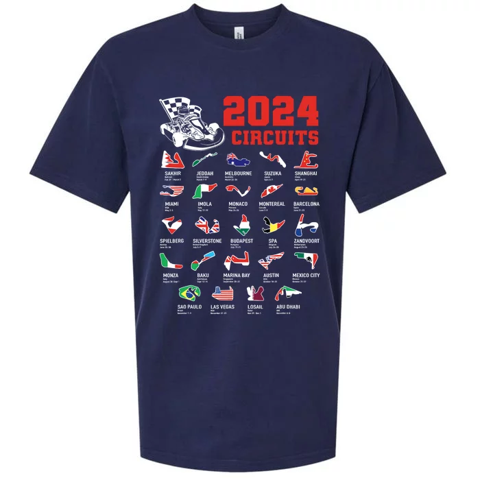 Racing Circuit Track Car Fan Race Lover 2024 Calendar Sueded Cloud Jersey T-Shirt