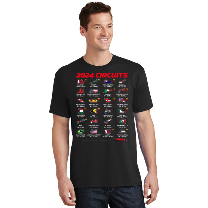 Racing Circuit Track Car Fan Race Lover 2024 Calendar T-Shirt