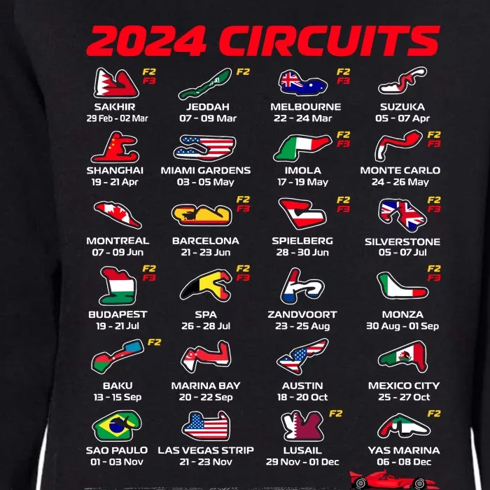 Racing Circuit Track Car Fan Race Lover 2024 Calendar Womens California Wash Sweatshirt