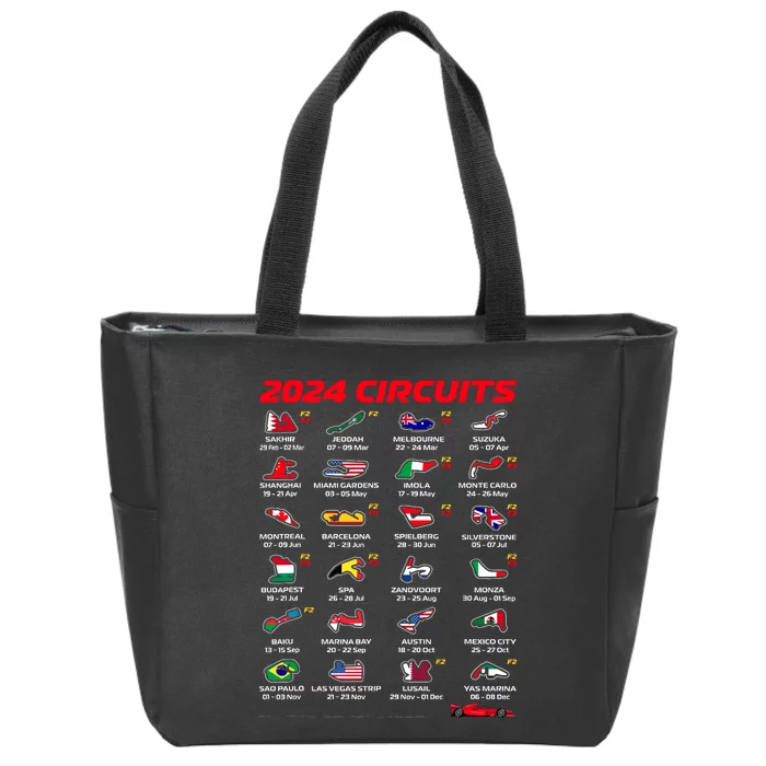 Racing Circuit Track Car Fan Race Lover 2024 Calendar Zip Tote Bag