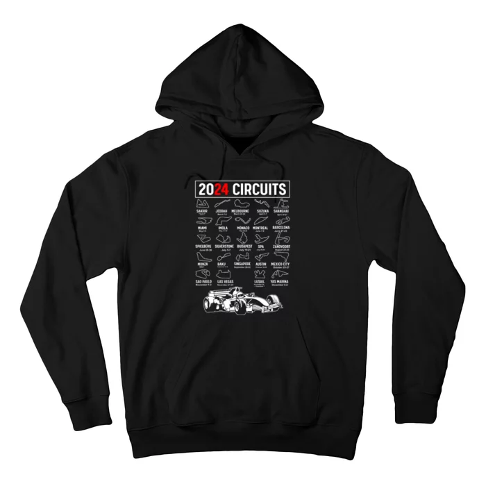 Racing Circuit Track Car Fan Race Lover 2024 Calendar Hoodie