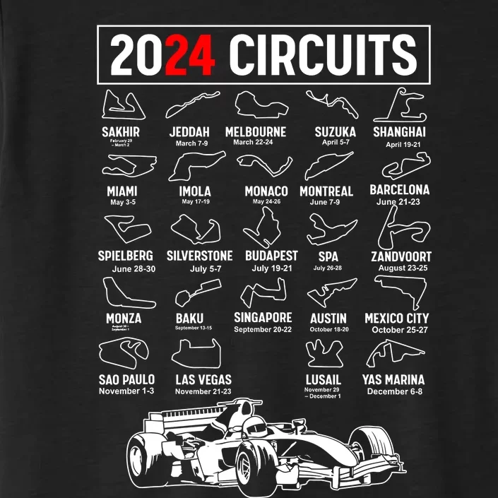 Racing Circuit Track Car Fan Race Lover 2024 Calendar ChromaSoft Performance T-Shirt