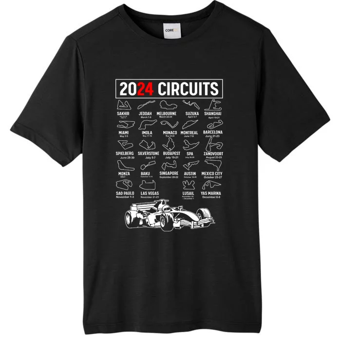 Racing Circuit Track Car Fan Race Lover 2024 Calendar ChromaSoft Performance T-Shirt