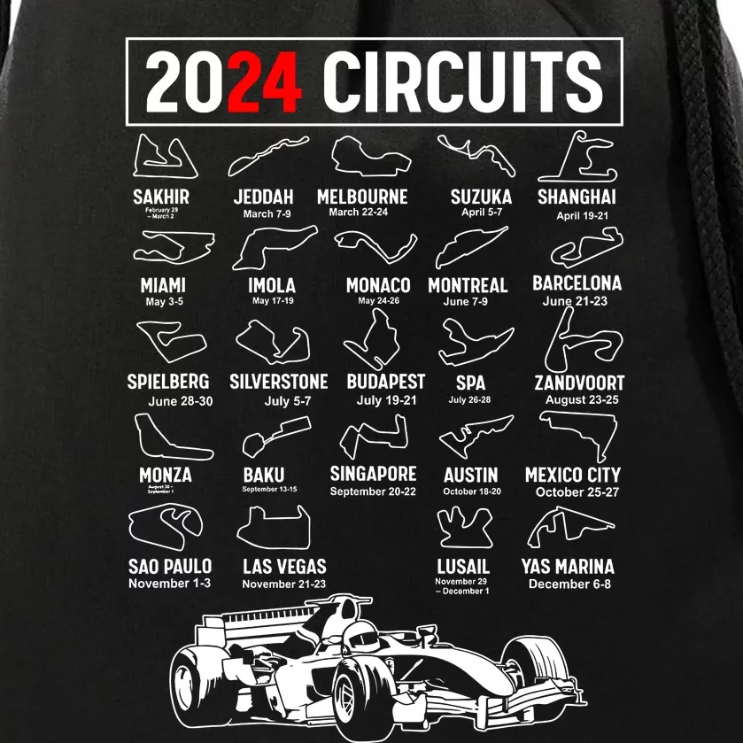 Racing Circuit Track Car Fan Race Lover 2024 Calendar Drawstring Bag