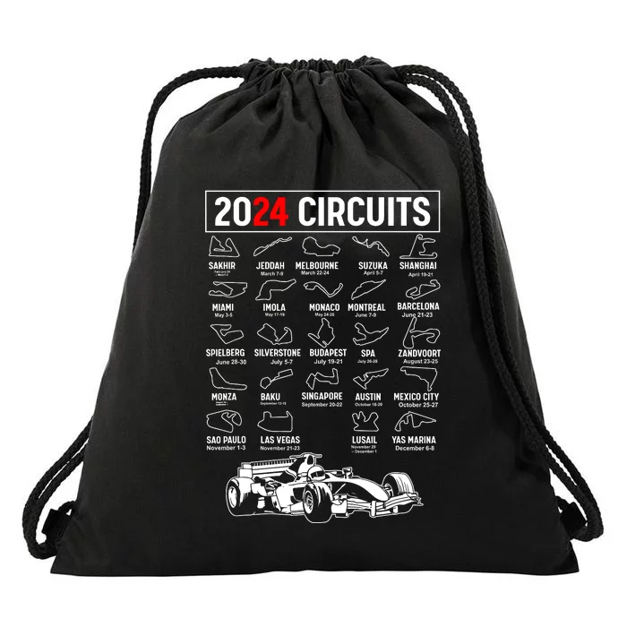 Racing Circuit Track Car Fan Race Lover 2024 Calendar Drawstring Bag