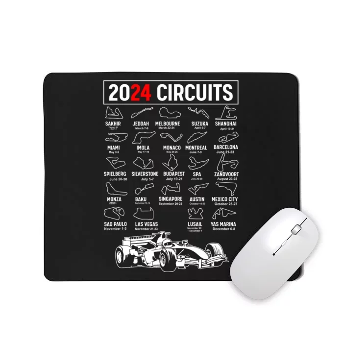 Racing Circuit Track Car Fan Race Lover 2024 Calendar Mousepad