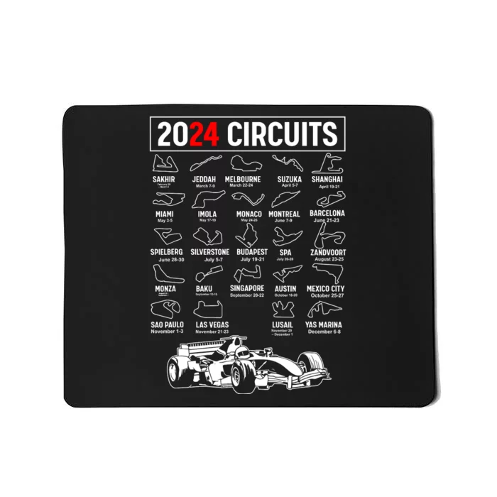 Racing Circuit Track Car Fan Race Lover 2024 Calendar Mousepad