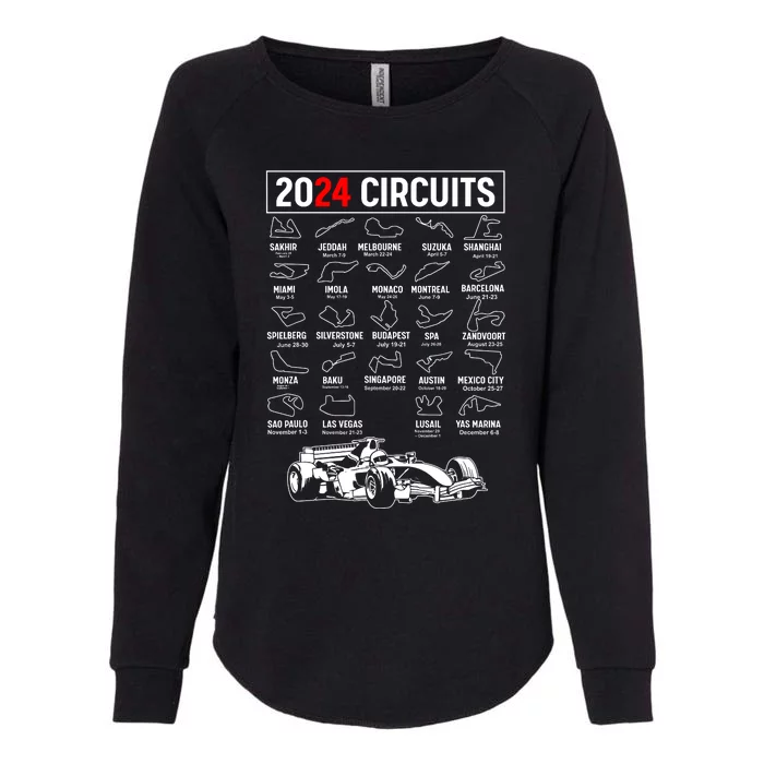 Racing Circuit Track Car Fan Race Lover 2024 Calendar Womens California Wash Sweatshirt