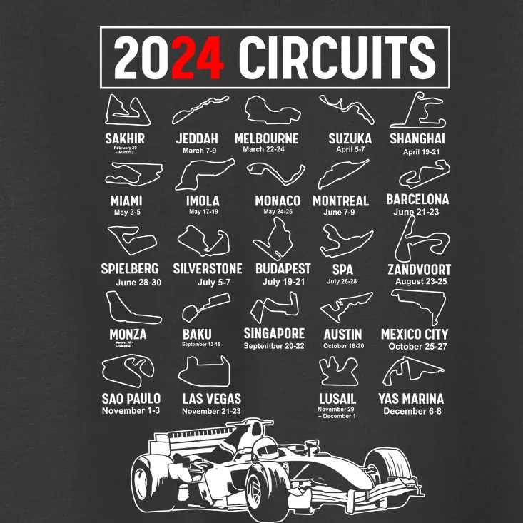 Racing Circuit Track Car Fan Race Lover 2024 Calendar Toddler T-Shirt