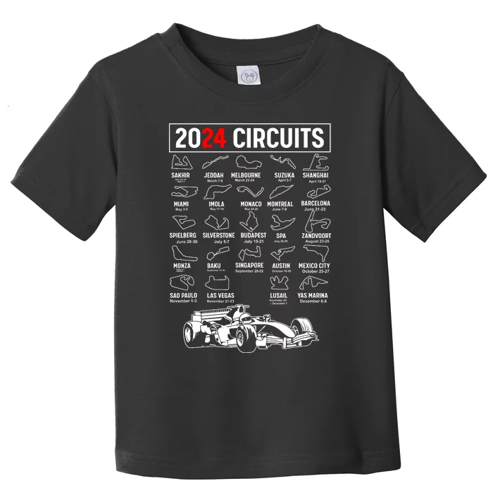 Racing Circuit Track Car Fan Race Lover 2024 Calendar Toddler T-Shirt