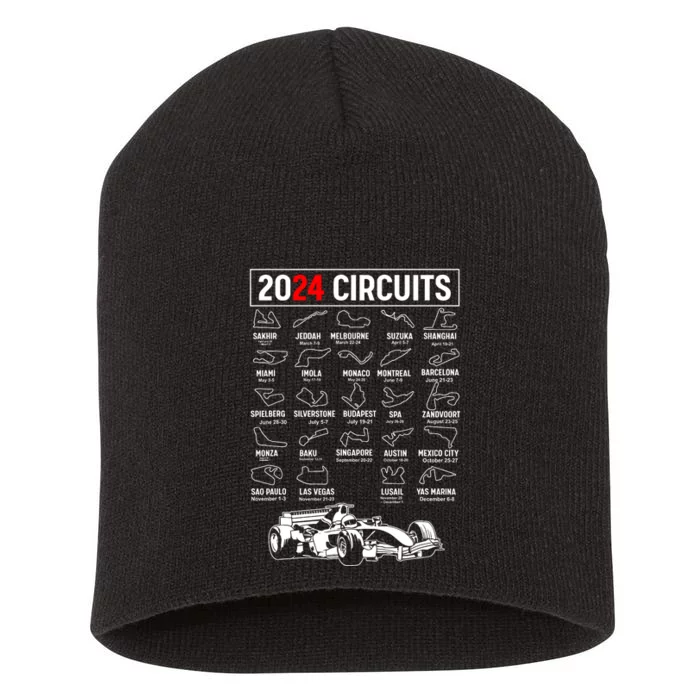 Racing Circuit Track Car Fan Race Lover 2024 Calendar Short Acrylic Beanie