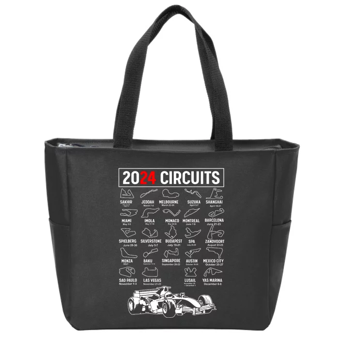 Racing Circuit Track Car Fan Race Lover 2024 Calendar Zip Tote Bag