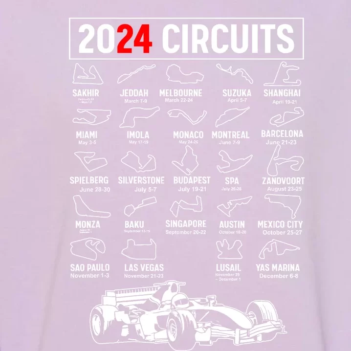 Racing Circuit Track Car Fan Race Lover 2024 Calendar Garment-Dyed Sweatshirt