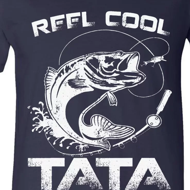 Reel Cool Tata Fish Fishing Fathers Day Gift V-Neck T-Shirt