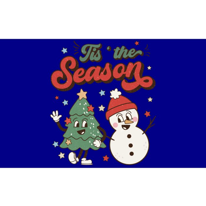 Retro Christmas Tis The Season Christmas Tree Snow Xmas Meaningful Gift Bumper Sticker