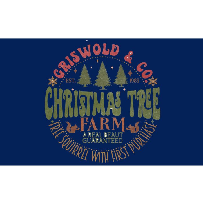 Retro Christmas Tree Farm Funny Holiday Vibes Groovy Family Bumper Sticker