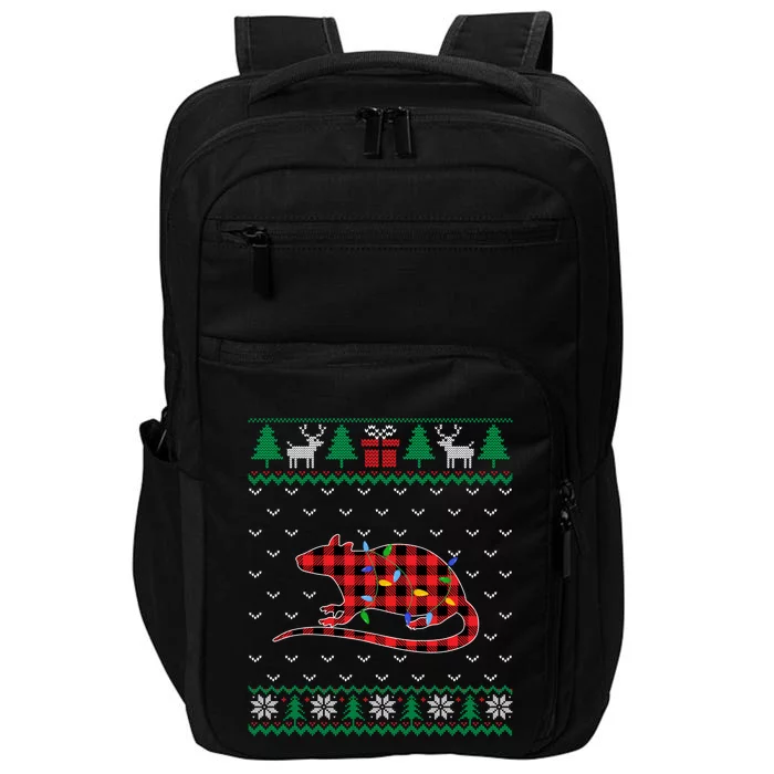 Rat Christmas Tree Lights Decoration Xmas Sweater Ugly Gift Impact Tech Backpack