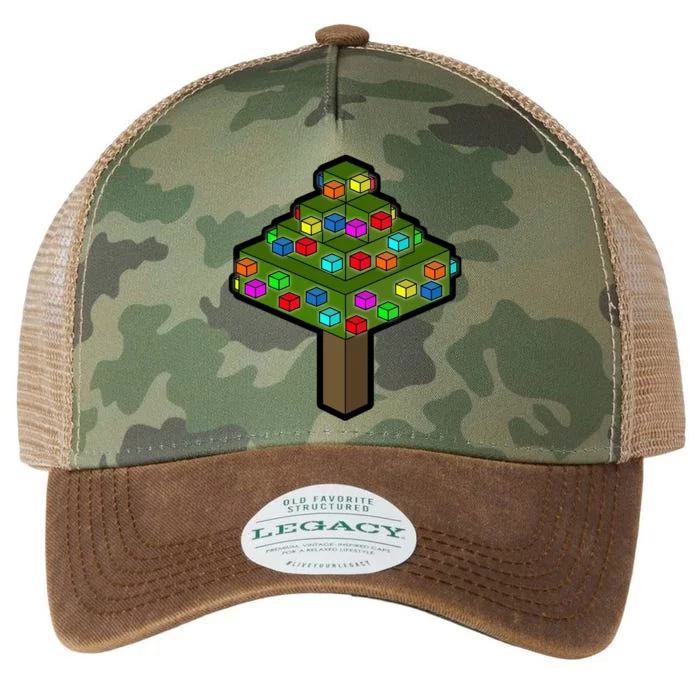 Retro Christmas Tree Blocks Gaming Craft Legacy Tie Dye Trucker Hat