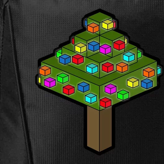 Retro Christmas Tree Blocks Gaming Craft City Backpack