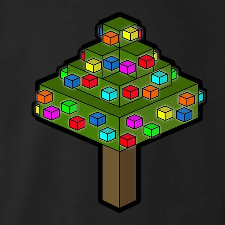 Retro Christmas Tree Blocks Gaming Craft Toddler Hoodie