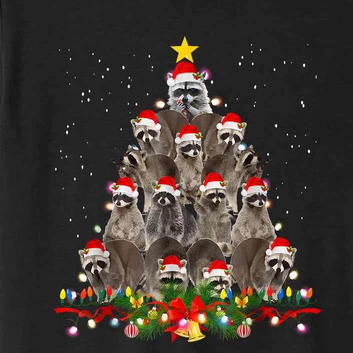 Raccoon Christmas Tree Lights Pajama Racoon Lover Xmas ChromaSoft Performance T-Shirt