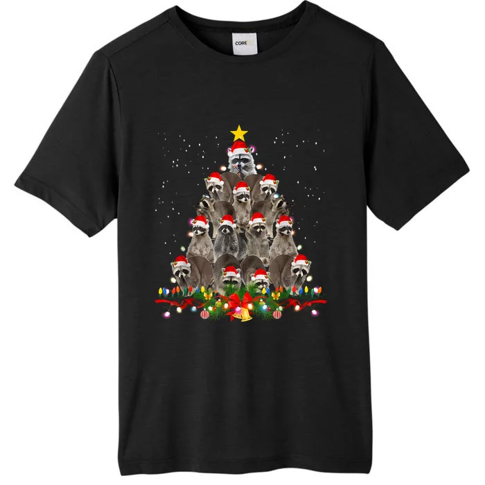 Raccoon Christmas Tree Lights Pajama Racoon Lover Xmas ChromaSoft Performance T-Shirt