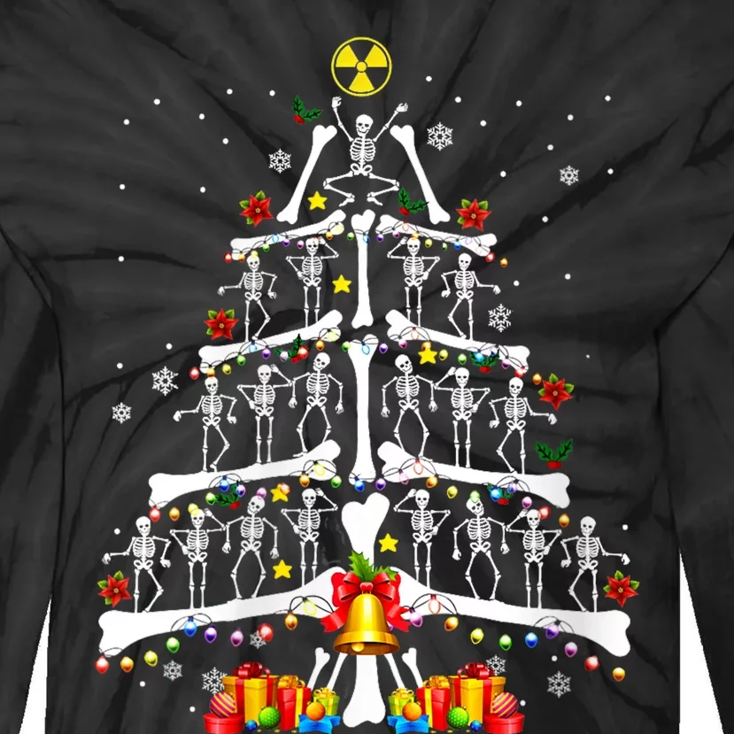 Radiology Christmas Tree Holiday Season Tie-Dye Long Sleeve Shirt