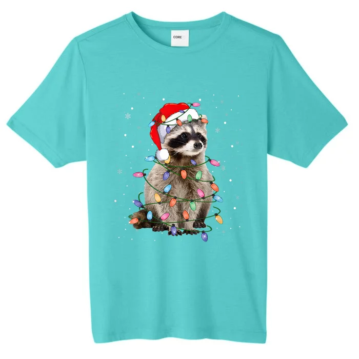 Raccoon Christmas Tree Lights Pajama Santa Racoon Lover Xmas ChromaSoft Performance T-Shirt