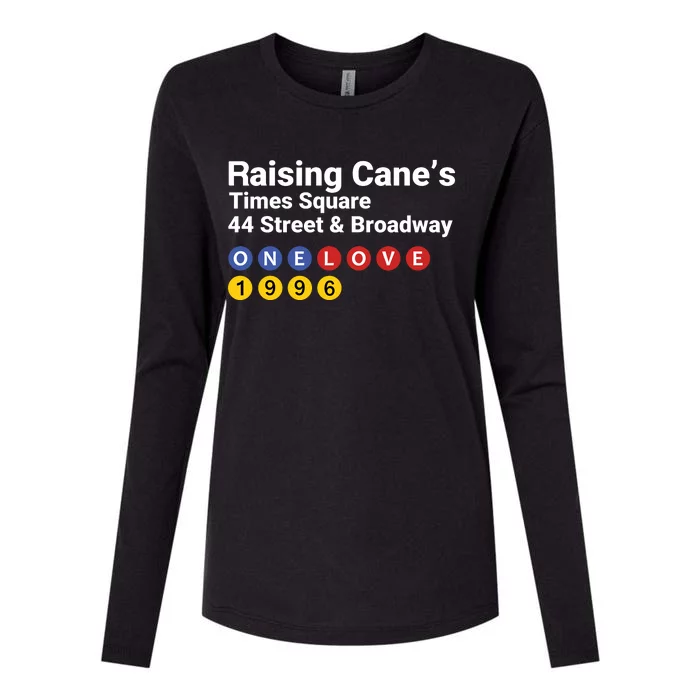 Raising Canes Times Square Fast Food Lover Womens Cotton Relaxed Long Sleeve T-Shirt