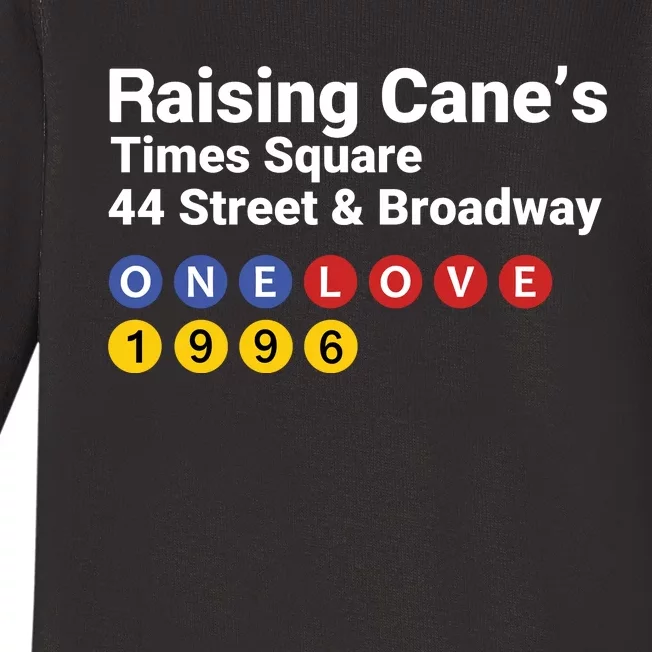 Raising Canes Times Square Fast Food Lover Baby Long Sleeve Bodysuit