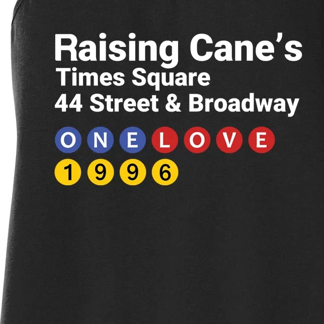 Raising Canes Times Square Fast Food Lover Women's Racerback Tank