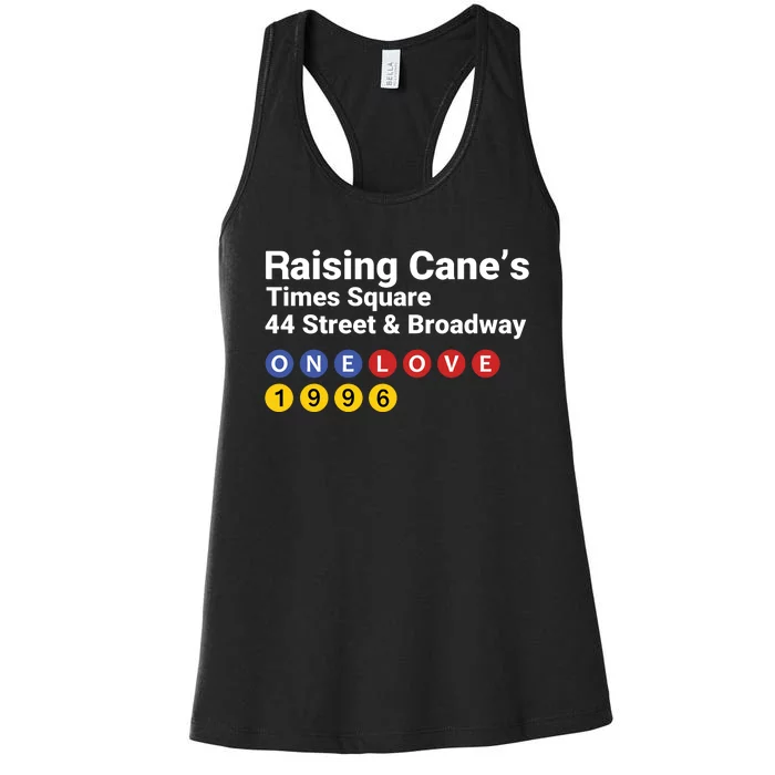 Raising Canes Times Square Fast Food Lover Women's Racerback Tank