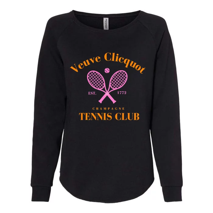 Retro Champagne Tennis Club  Best Gift Costume Halloween Xmas Womens California Wash Sweatshirt