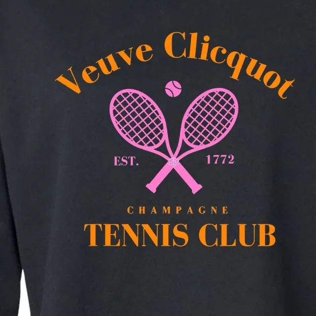 Retro Champagne Tennis Club  Best Gift Costume Halloween Xmas Cropped Pullover Crew