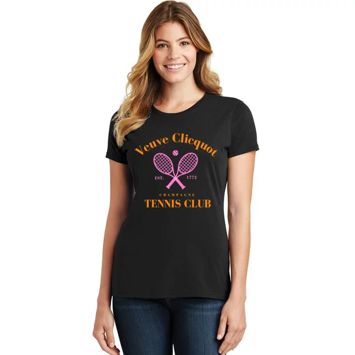 Retro Champagne Tennis Club  Best Gift Costume Halloween Xmas Women's T-Shirt