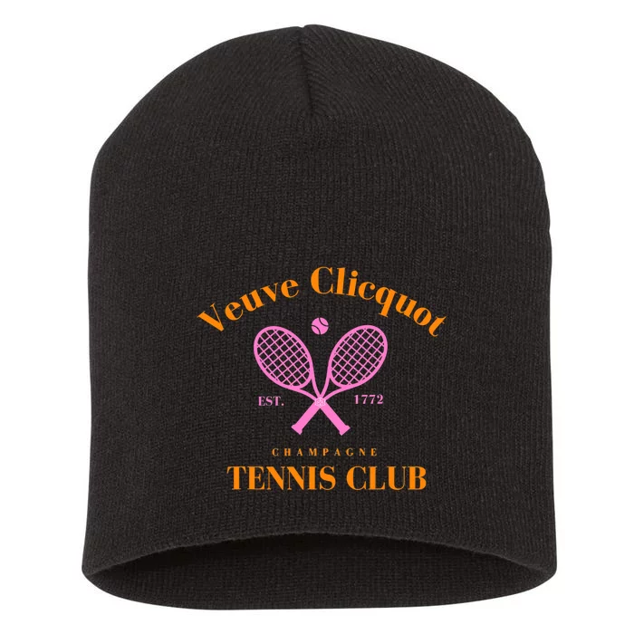 Retro Champagne Tennis Club  Best Gift Costume Halloween Xmas Short Acrylic Beanie