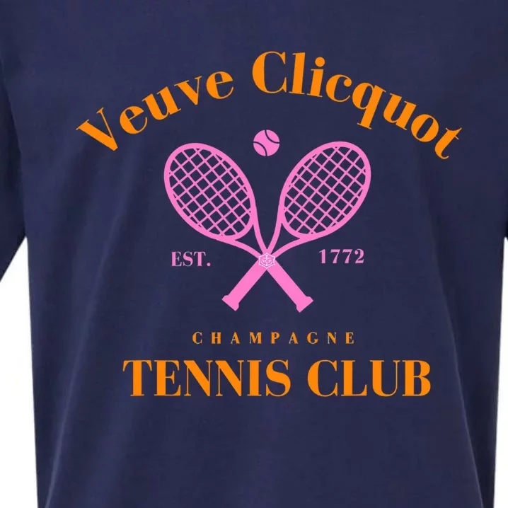 Retro Champagne Tennis Club  Best Gift Costume Halloween Xmas Sueded Cloud Jersey T-Shirt