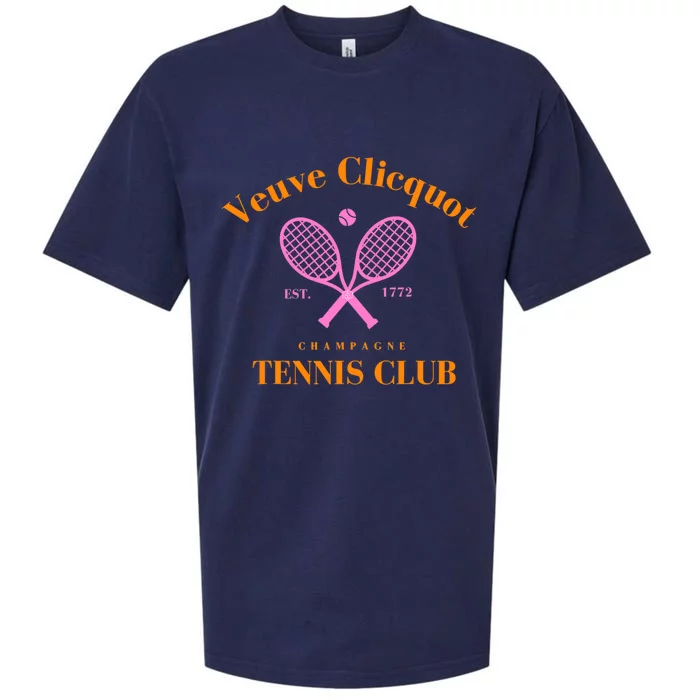 Retro Champagne Tennis Club  Best Gift Costume Halloween Xmas Sueded Cloud Jersey T-Shirt