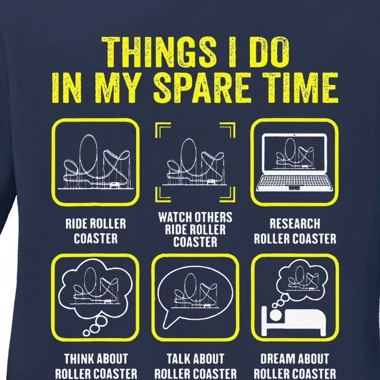 Roller Coaster Things I Do In My Spare Time Rollercoaster Ladies Long Sleeve Shirt